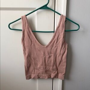 FP Movement by Free People Ribbed Mauve Crop Top